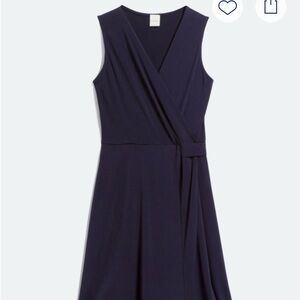 Kaileigh Blue Sleeveless Wrap Midi Dress